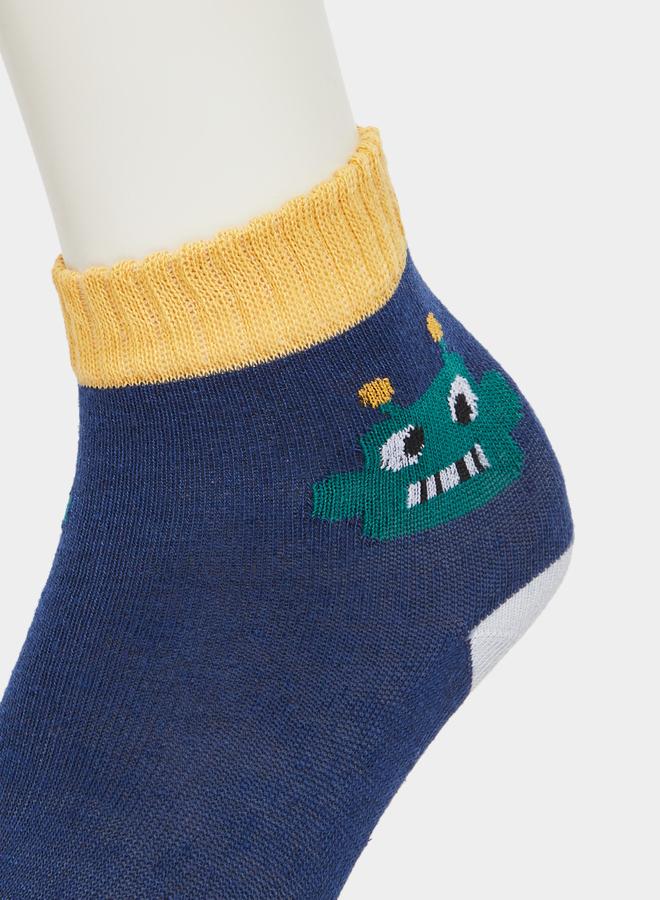 ستايلي طقم 5 جوارب مطبوعة بنمط كتل الألوان - Image 3